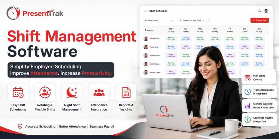 Employee attendance software dashboard showing attendance reports