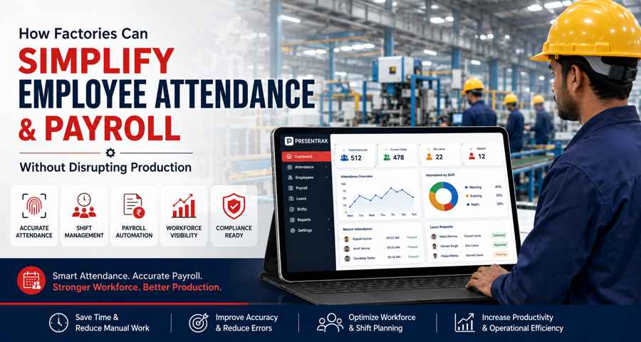 Employee attendance software dashboard showing attendance reports