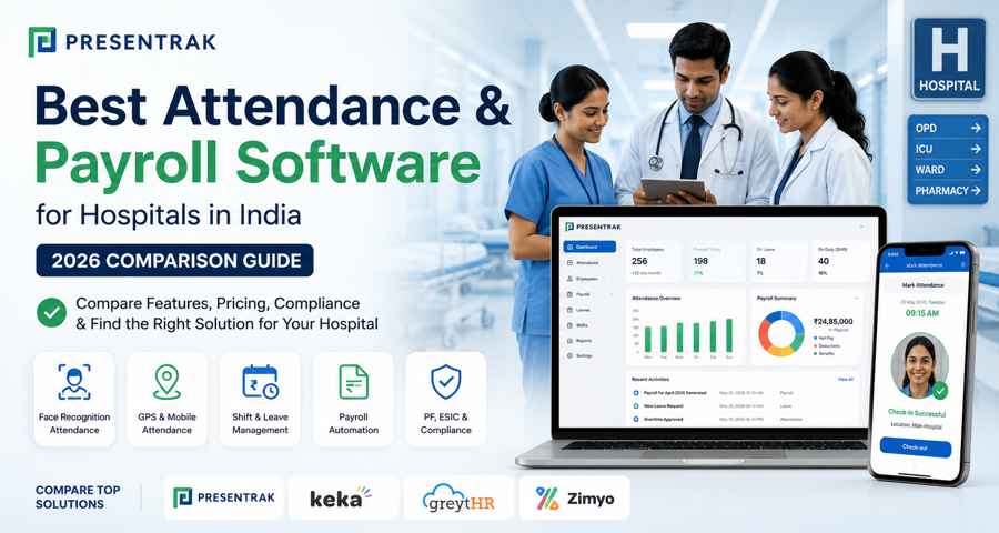 Employee attendance software dashboard showing attendance reports